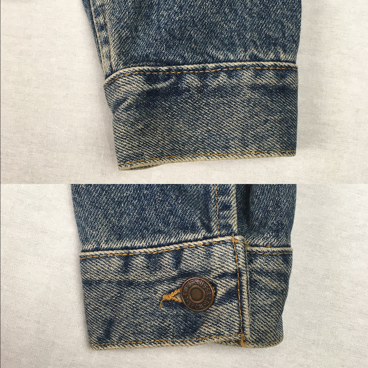 Levi's リーバイス 70505-0217 4th 米国製 95年 ジージャン サイズ36 デニムジャケット Gジャン 刻印715_左腕の裾