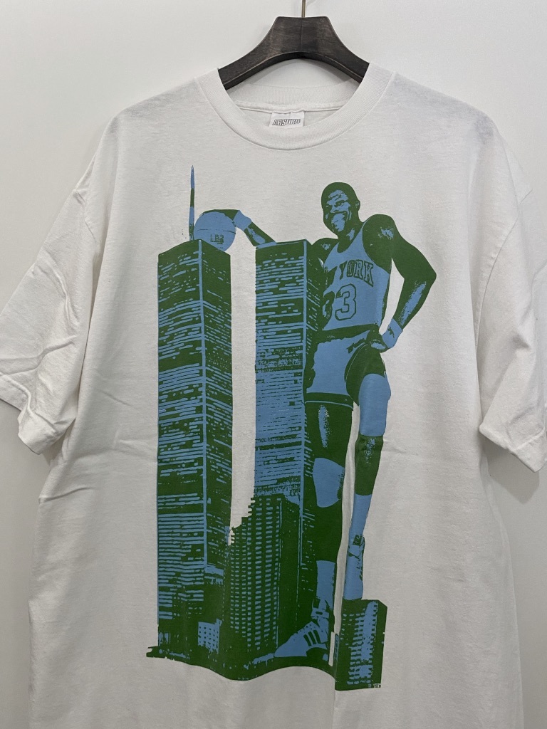 希少 USA製☆ABSURD Patrick Ewing パトリック ユーイング 半袖Tシャツ XL 白 New York KNICKS ニックス NBA バスケ ツインタワーの画像3