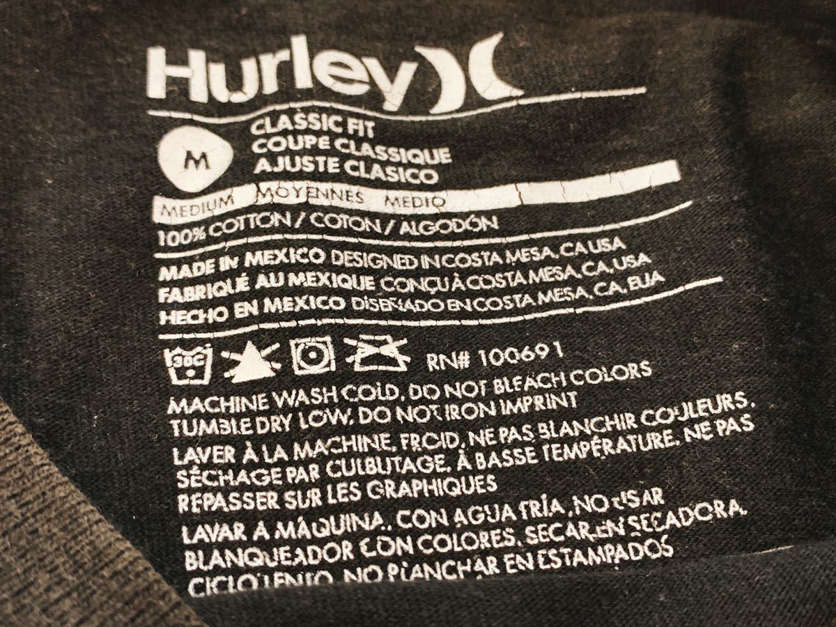 ☆送料無料☆ Hurley ハーレー 古着 半袖 Tシャツ メンズM ブラック ロゴTシャツ トップス 中古 即決_画像8
