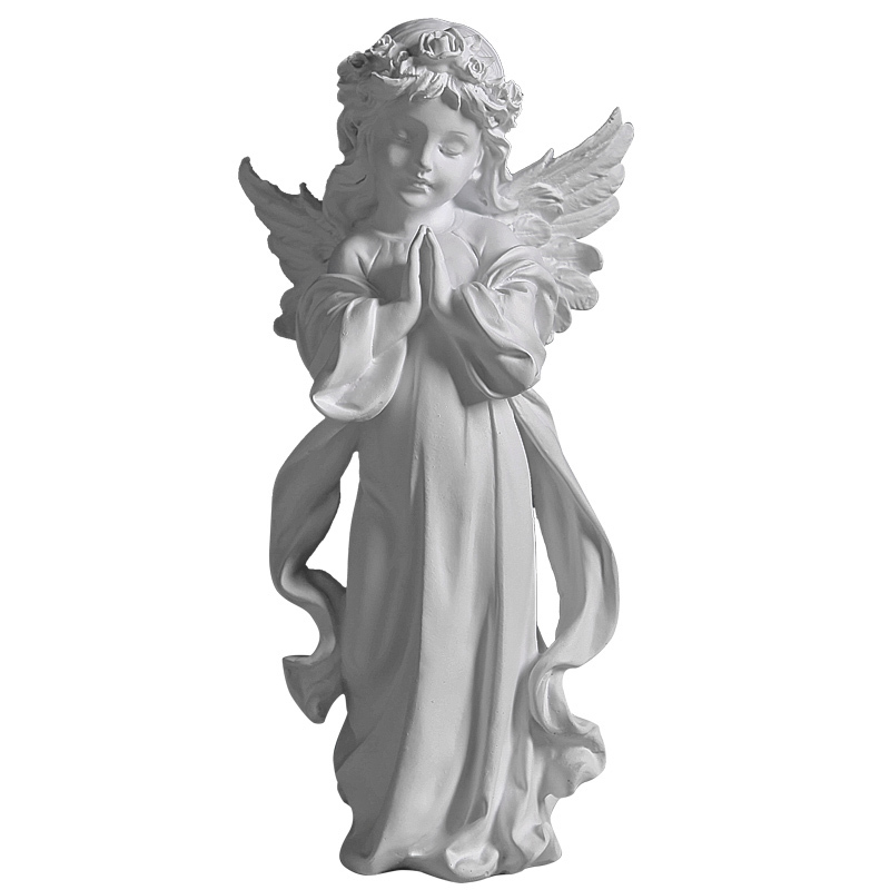 欧風の復古調 お祈りする白い天使 彫像/ カトリック教会 聖霊 福音洗礼 聖書 記念日 守護天使 誕生日プレゼント(輸入品