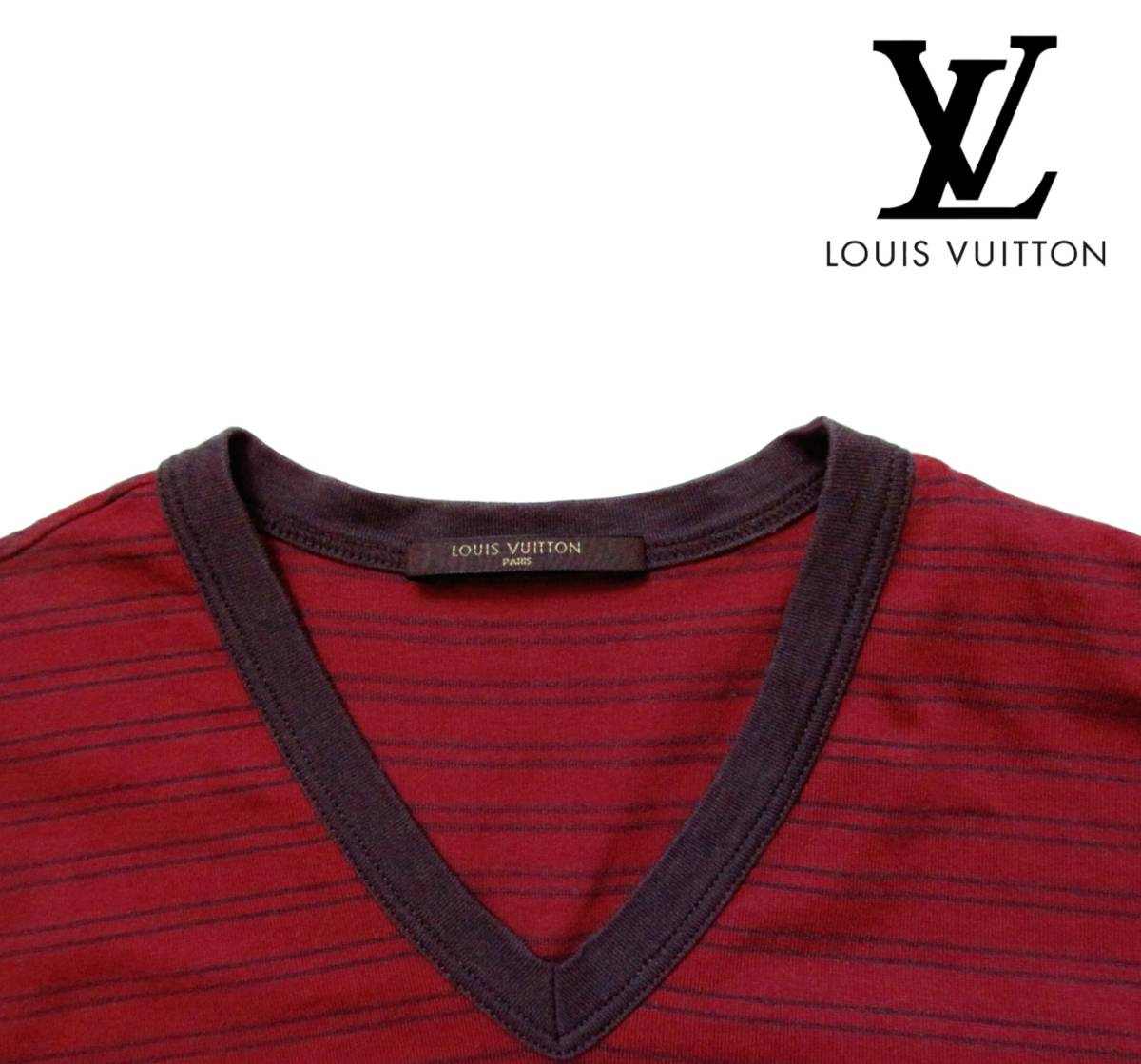 良品 ◆ LOUIS VUITTON ◆ ルイヴィトン ◆ 半袖　Tシャツ　LVロゴ入り　イタリア製　カジュアル　メンズ　希少 パンツ　レッド　赤_画像4