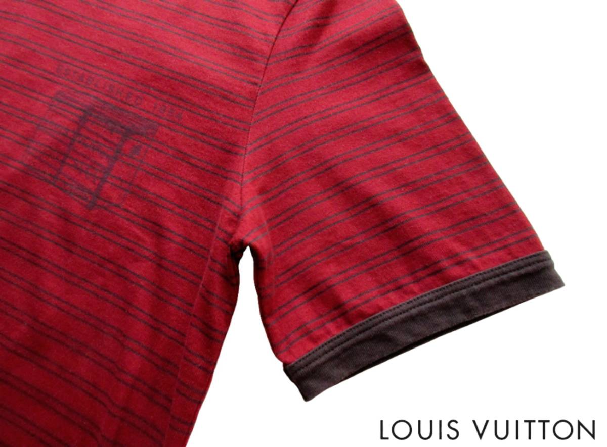 良品 ◆ LOUIS VUITTON ◆ ルイヴィトン ◆ 半袖　Tシャツ　LVロゴ入り　イタリア製　カジュアル　メンズ　希少 パンツ　レッド　赤_画像6