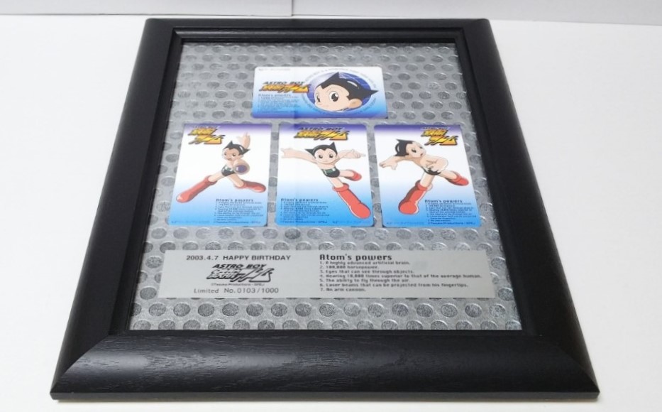 限定品0103/1000 Tezuka Productions 鉄腕アトム アストロボーイ アトム誕生記念 ケータイプリカセット 額装品※未使用品/2003年プロダクト_鉄腕アトム誕生記念のプリカセットです