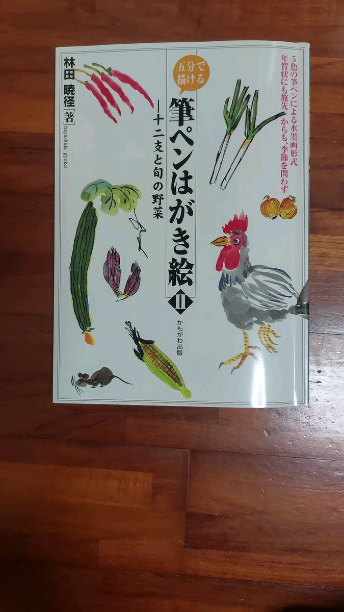 筆ペンはがき絵 Ⅱ 十二支と旬の野菜 林田暁径