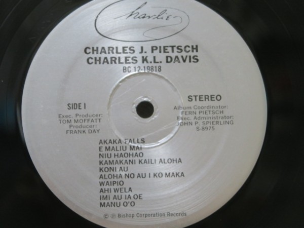 LP★CHARLES J. PIETSCH, CHARLES K.L. DAVIS / Charlie (HAWAII/ハワイ/US盤)_画像3