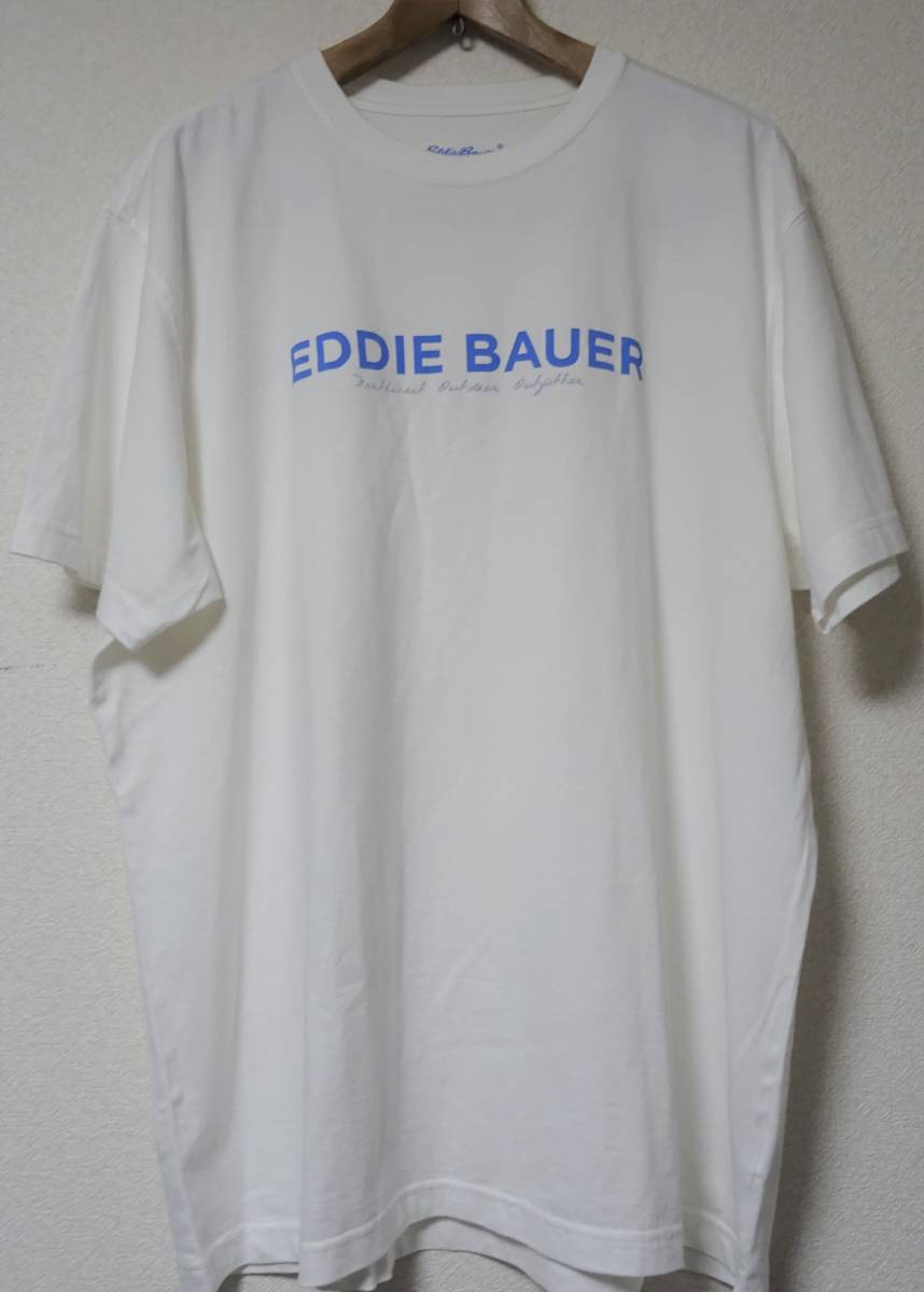 未使用品 EddieBauer エディーバウアー 半袖ロゴTシャツ XL 最安値挑戦 希望者のみラッピング無料 白 胸囲120㎝