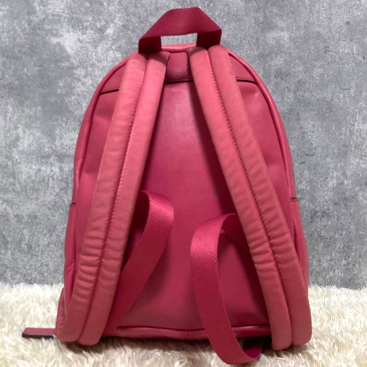 【美品】コーチ リュック レザー ブラウン ピンク チャーリー 500ml可 美品】COACH コーチ リュック レザー PVC ブラウン ピンク