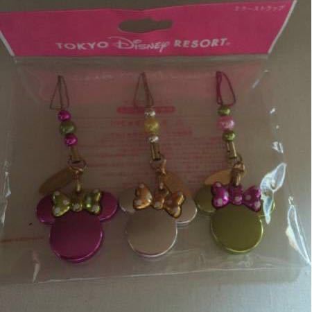 3個　ミラーストラップ　フェイス型　ミニーちゃん ミニーマウス　MinnieMouse 東京ディズニーリゾート　新品 TOKYO Disney RESORT 鏡　3色_画像1