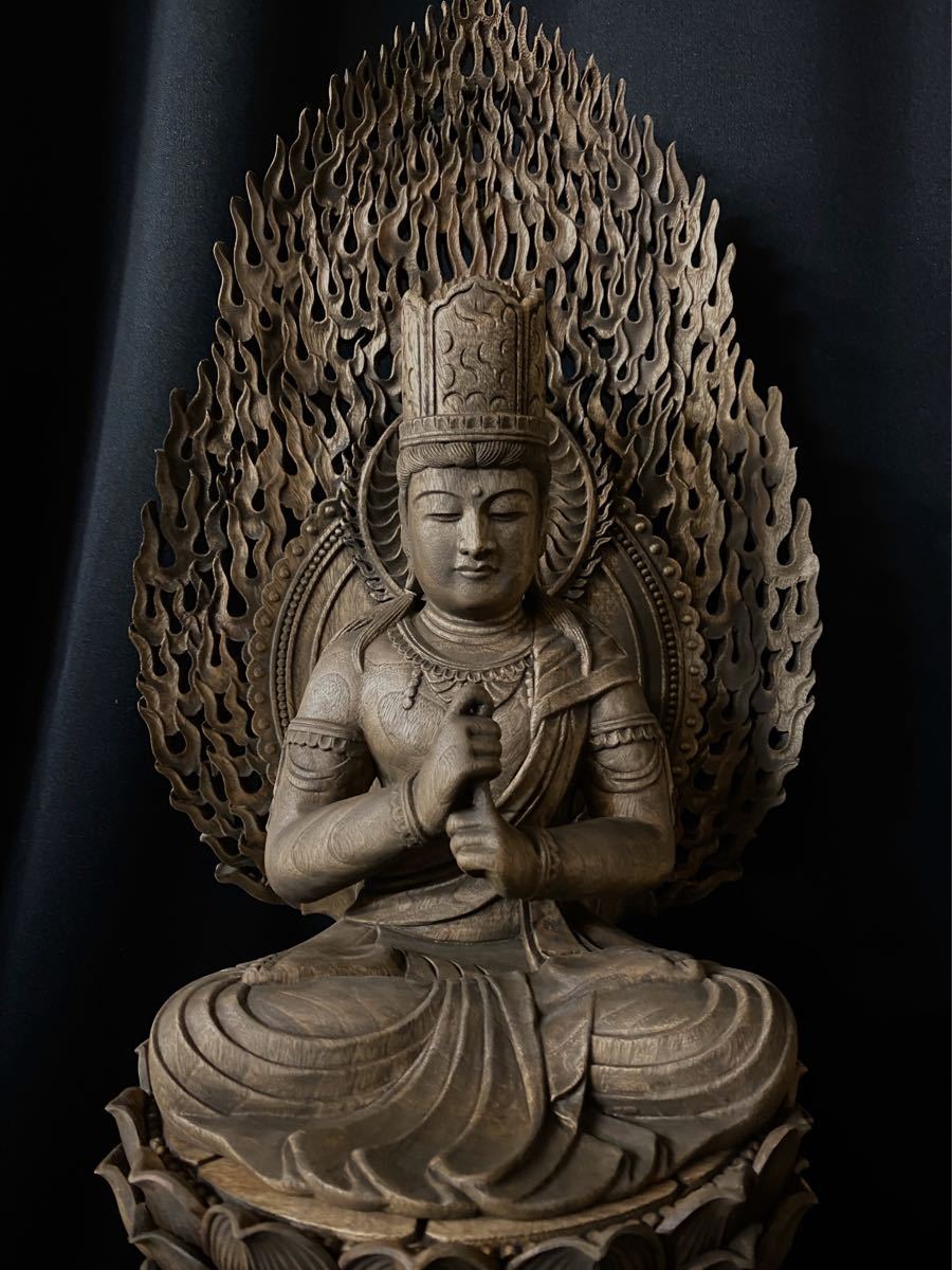 高62cm 井波彫刻 仏教工芸品 楠材 木彫仏教 仏師手仕上げ品 阿弥陀如来 