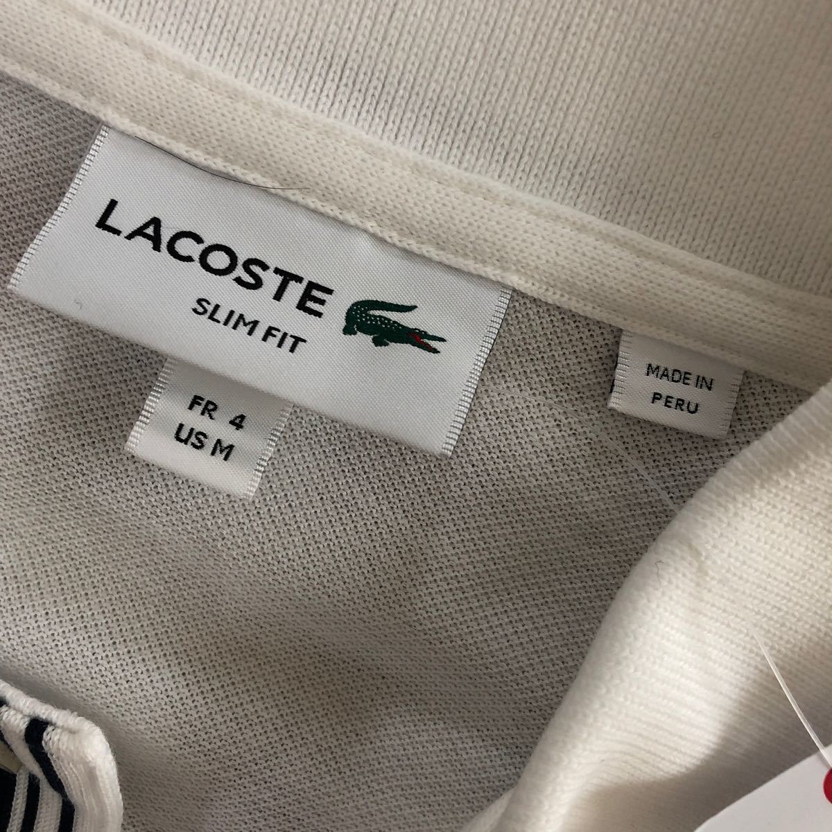 【新品未使用】LACOSTE ラコステ SLIM FIT メンズポロシャツ 白4