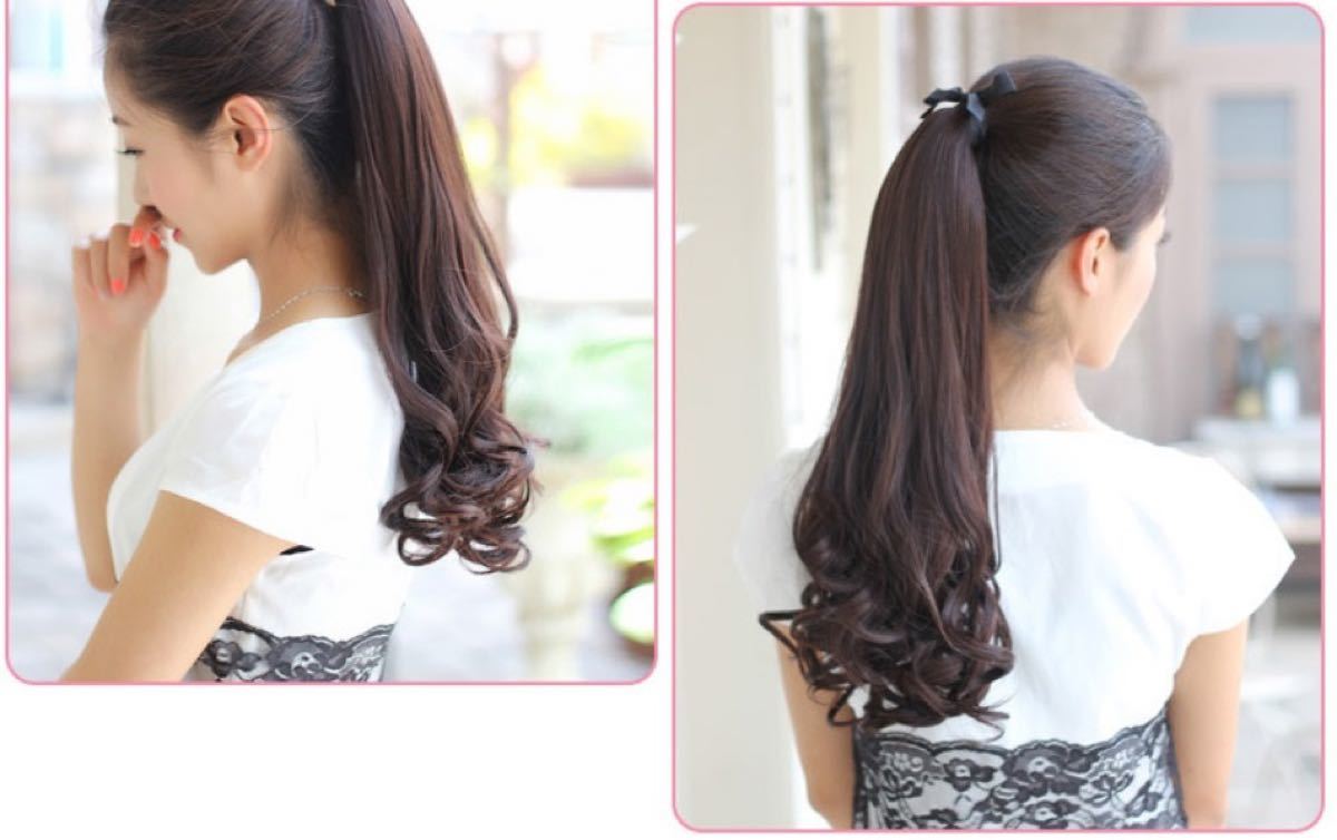 Paypayフリマ イメチェン ポニーテール ウィッグ 48cm エクステ カール ヘアアレンジ ダークブラウン Paypayフリマ イメチェン ポニーテール ウィッグ 48cm エクステ カール ヘアアレンジ ダークブラウン