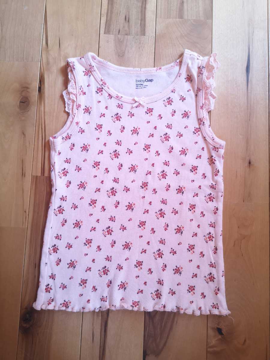  free shipping * beautiful goods babygap tank top to gong -100 floral print girl pink * anonymity .. packet 