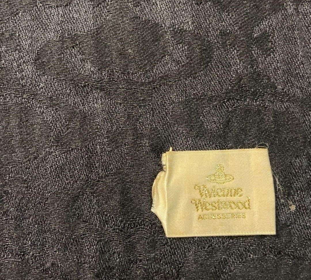 Vivienne Westwoodオーブ総柄ストールマフラー黒ヴィヴィアン Vivienne Westwoodオーブ総柄ストールマフラー黒ヴィヴィアン