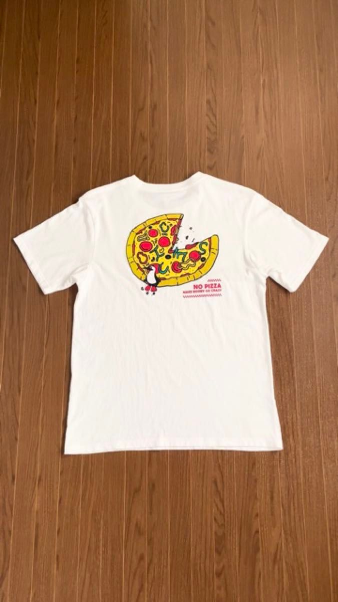 【送料無料】CHUMS PIZZA TEEシャツ チャムス ピザ柄 Tシャツ ホワイト メンズM アウトドア キャンプ BBQ