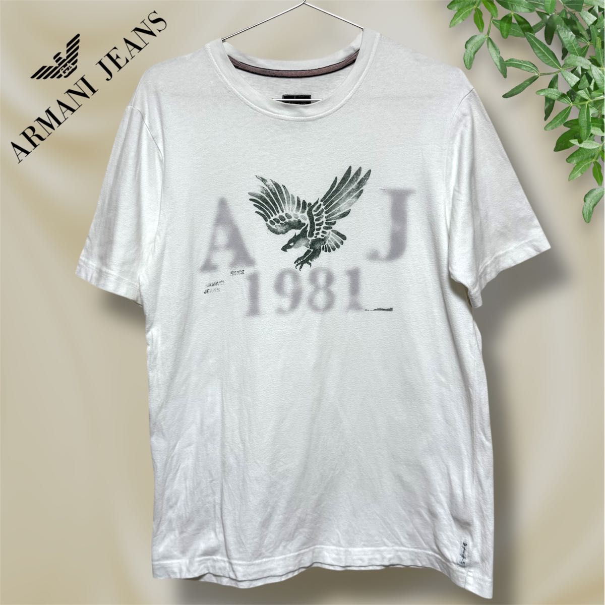 アルマーニ ジーンズ ARMANI JEANS メンズ T シャツ C6H73FF65 アルマーニ ARMANI JEANS Tシャツ ホワイト|Yahoo!フリマ(旧