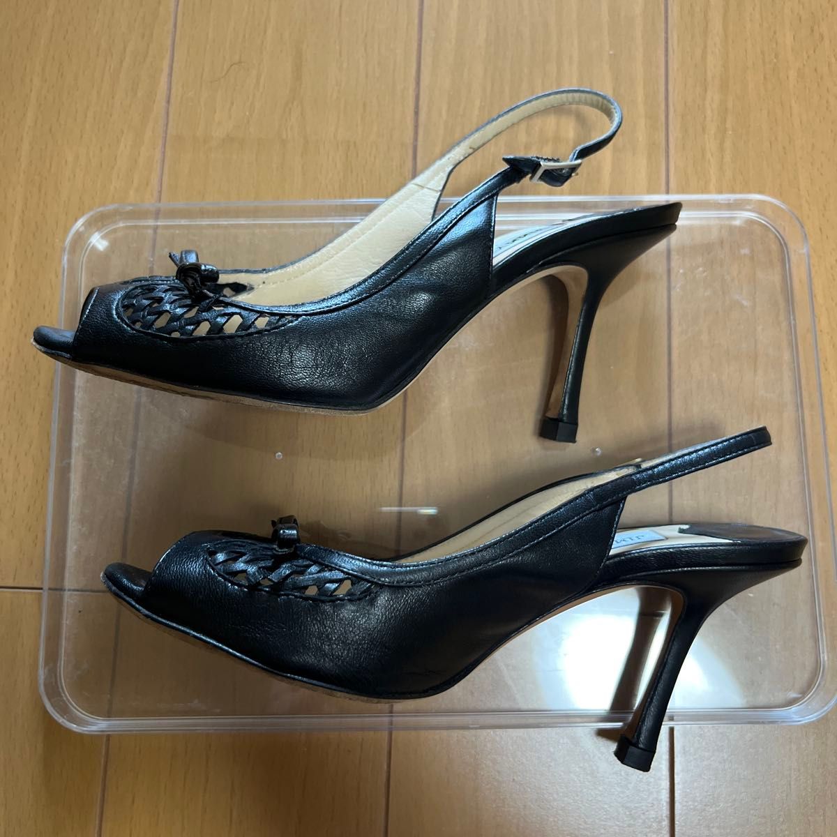 JIMMY CHOO ブラック オープントゥパンプス 36 JIMMY CHOO オープントゥパンプス 36 ブラック|Yahoo!フリマ