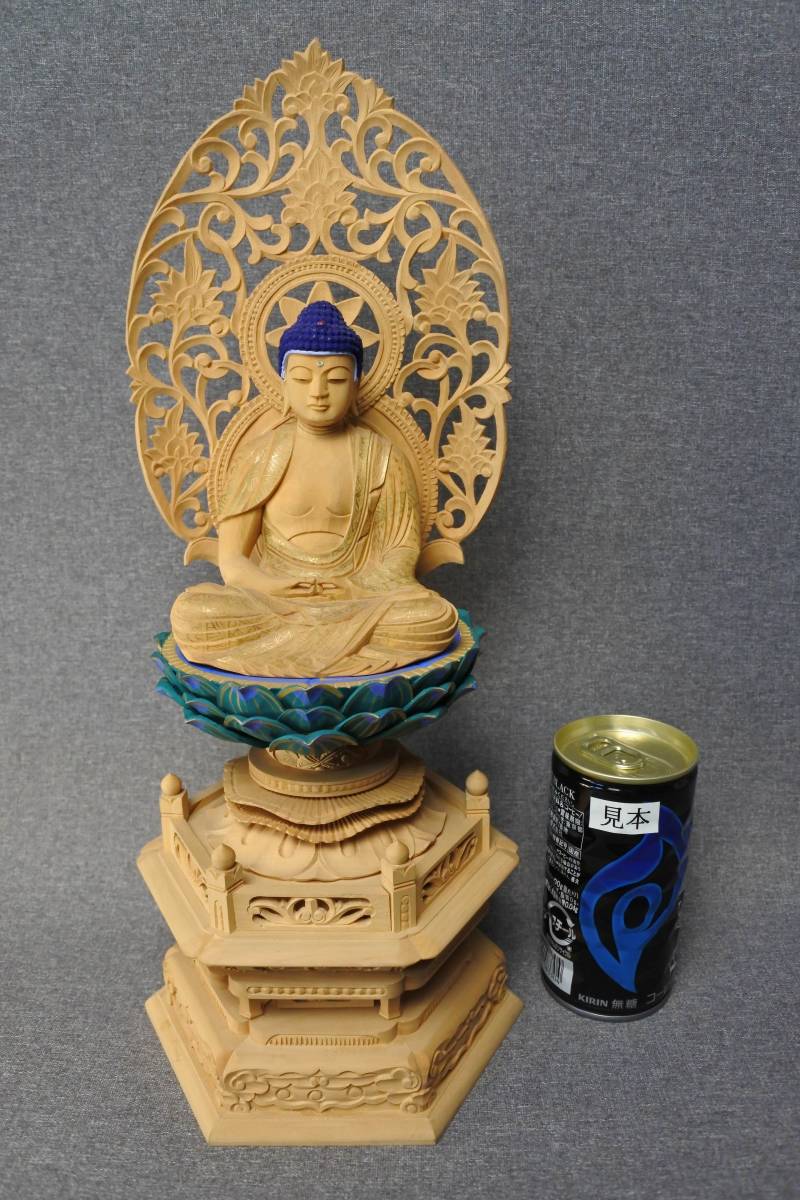少し豊富な贈り物 未使用保管品　高級仏像　座釈迦　彩色　金泥　仏具（200607A2-1）372 仏像