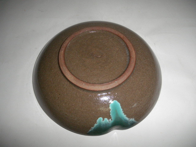 @@難あり品　 九州の焼きもの　上野焼　茶道具　菓子鉢　青緑釉の魅力_画像8