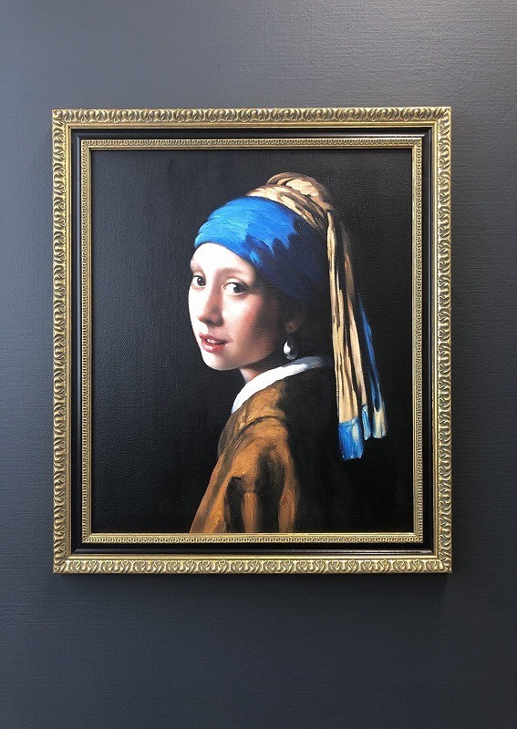 正式的 油絵 真珠の耳飾りの少女 美人画 絵画 油彩 人物画 肖像画 