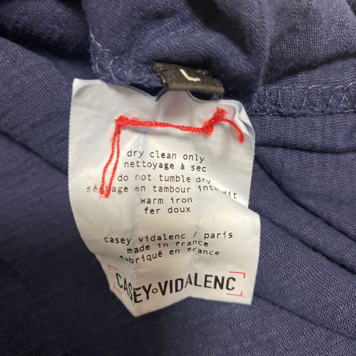 casey vidalenc カットソー フランス製 vintage】CACEY VIDALENC Tシャツ ネイビー系色 Lサイズ表記