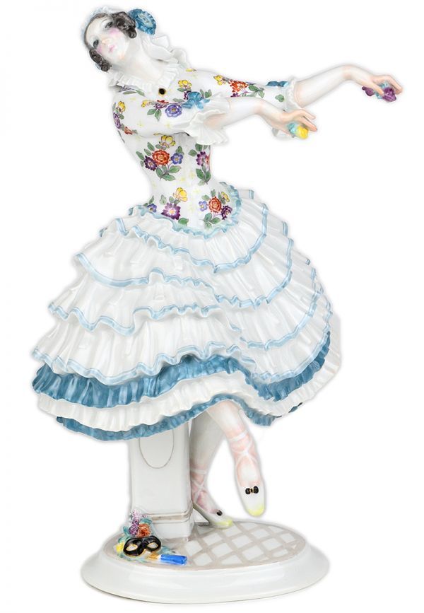 古マイセン ユーゲントシュテール 名作 ロシアバレエ 人形 フィギュア フィギュリン キアリーナ 1913年 ショイリッヒ オリジナル期