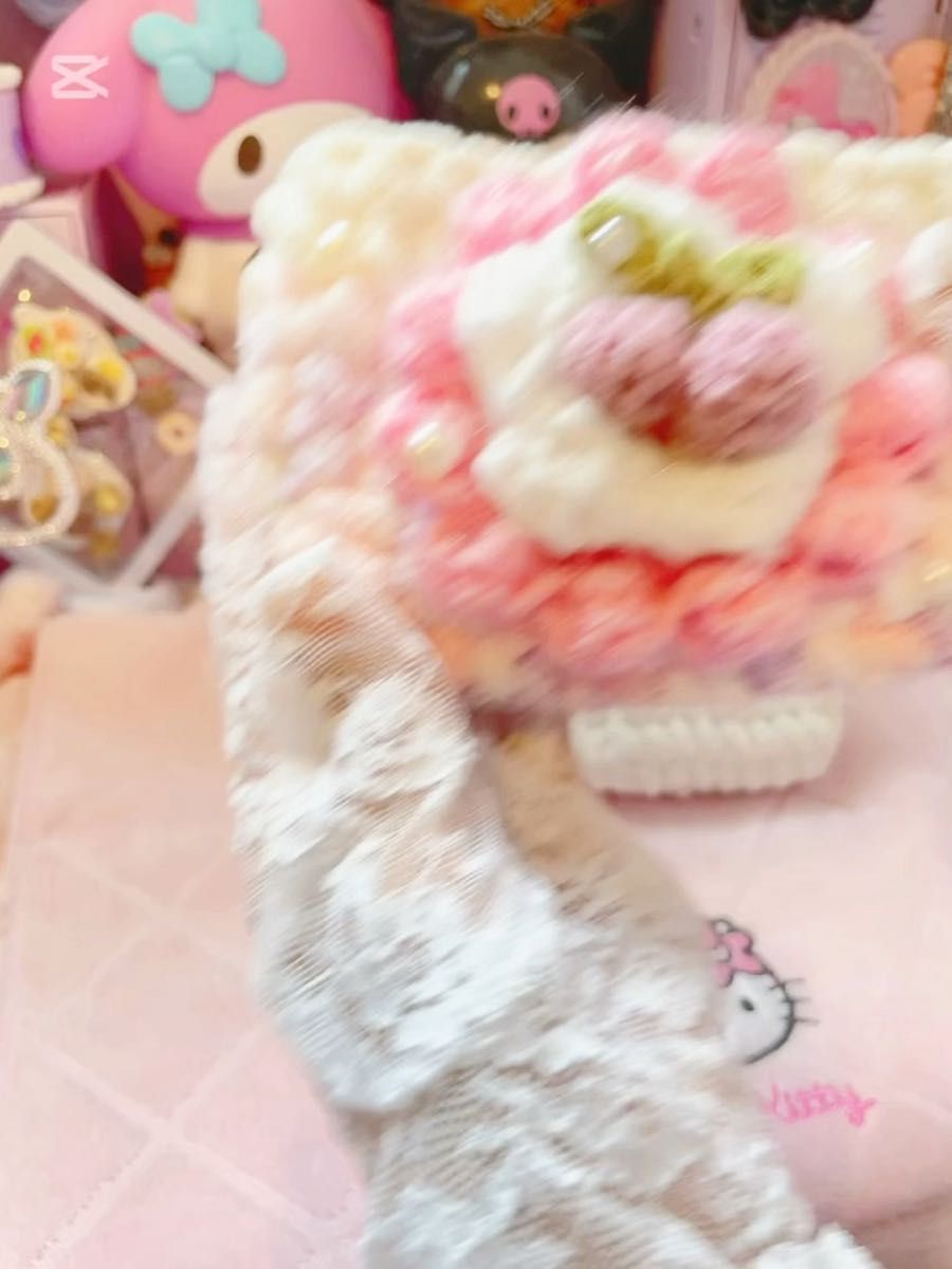 かぎ針 ポーチ さくらんぼ 編み物 ハンドメイド 小物入れ バックチャーム