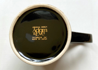 【日本製】Adam＆Eve　黒×ゴールド・コーヒーカップ＆ソーサー２客セット