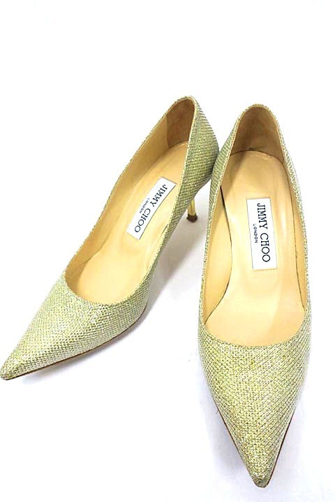 【中古】JIMMY CHOO ジミーチュウ　靴 パンプス レディース ピンヒール シャンパンゴールド サイズ22.5cm_画像1