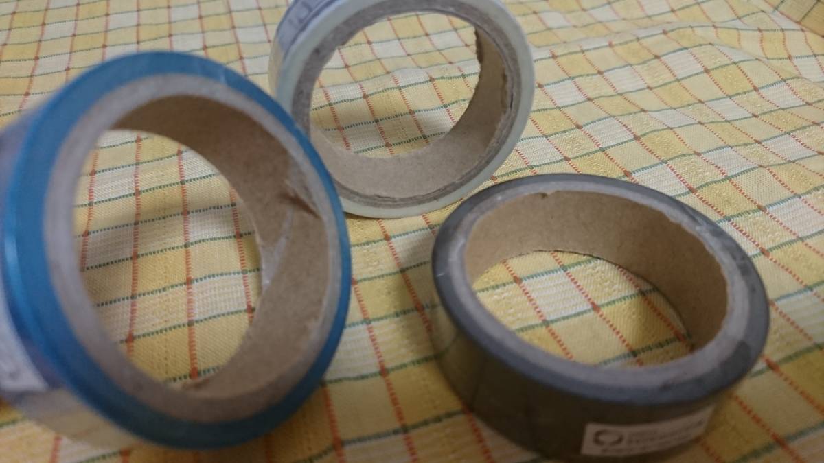 スカイツリー マスキングテープ 東京 青 白 茶 NATURAL KITCHEN 15mm 1.5cm ３色 ３個セット 限定 ソラマチ ブルー ホワイト ブラウン _内側めくれてます