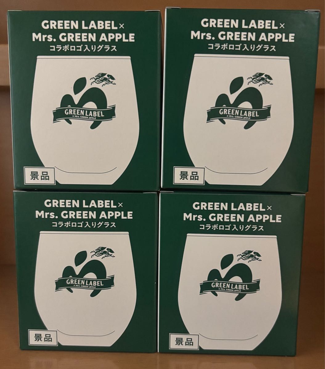 Mrs. GREEN APPLE ミセス グリーンラベルコラボグラス 4個セット Mrs GREEN APPLE ミセスグリーンアップル グリーンラベル グラス