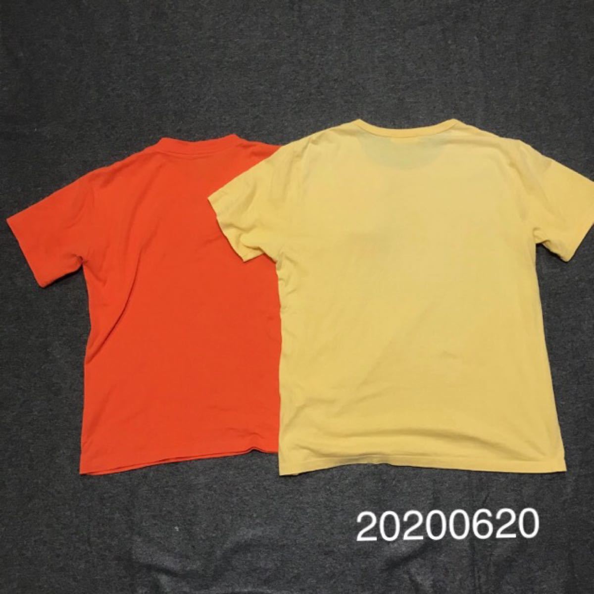 Tシャツ2枚セット　黄色ポケ付きMとオレンジS