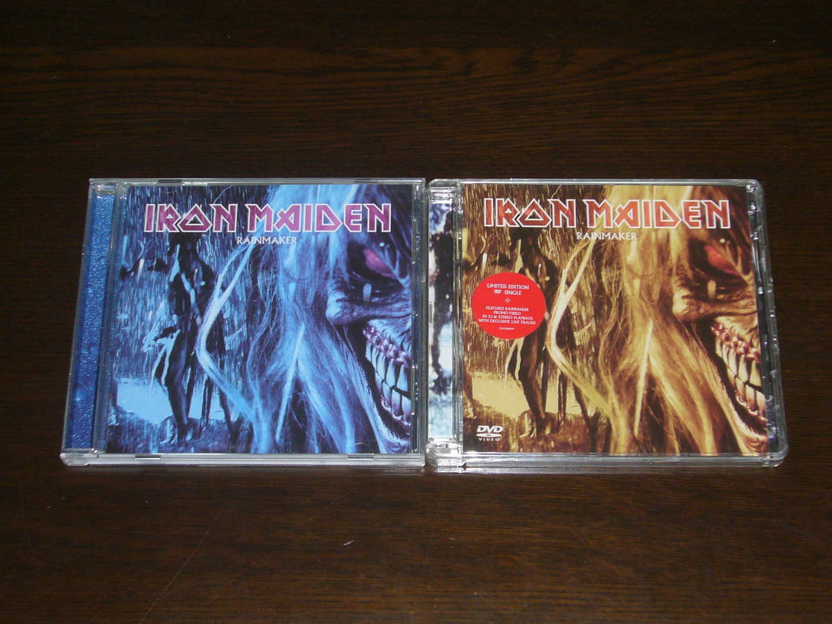 中古　2枚セット　Iron Maiden Rainmaker　国内盤帯付CDシングル(ポスター付き)　＆　輸入限定盤　DVD Single_画像1