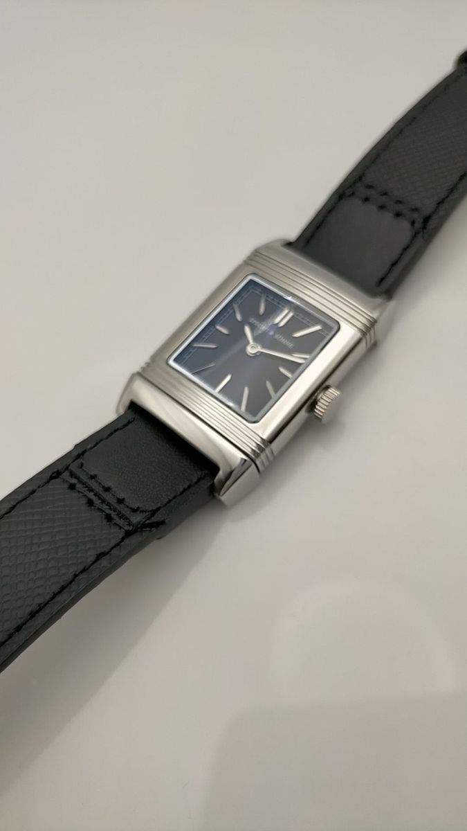 驚愕のプロダクト化/まるで宝飾品【Ronda751搭載/新品】レクタングル 反転ケース採用 サファイア 316L 耐磁性能 黒