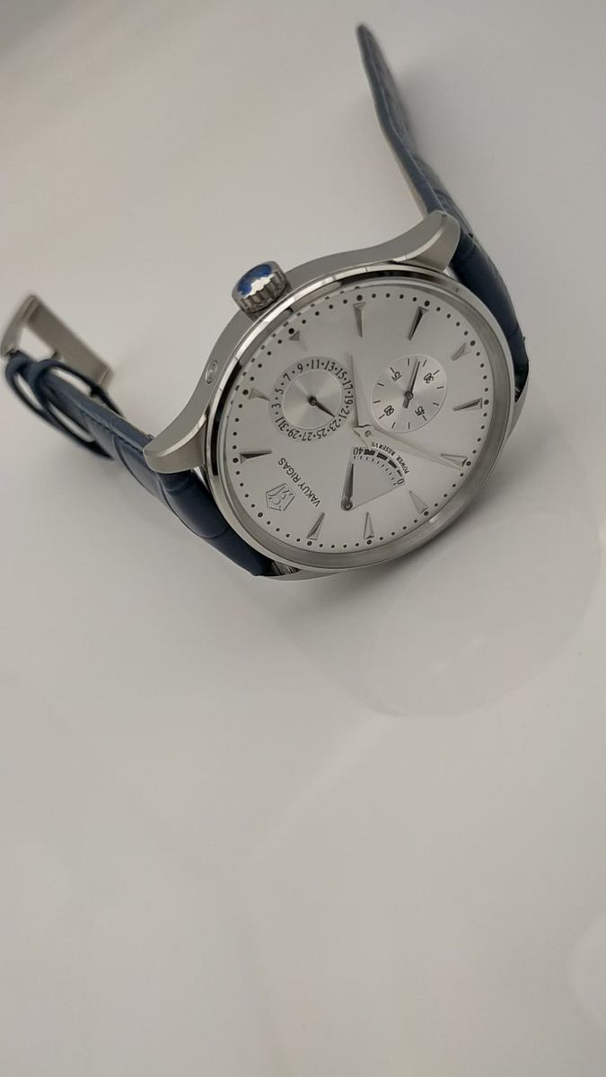 中古 AGELOCER Budapest 自動巻 腕時計 Agelocer Budapest パワーリザーブ スモールセコンド ピンク