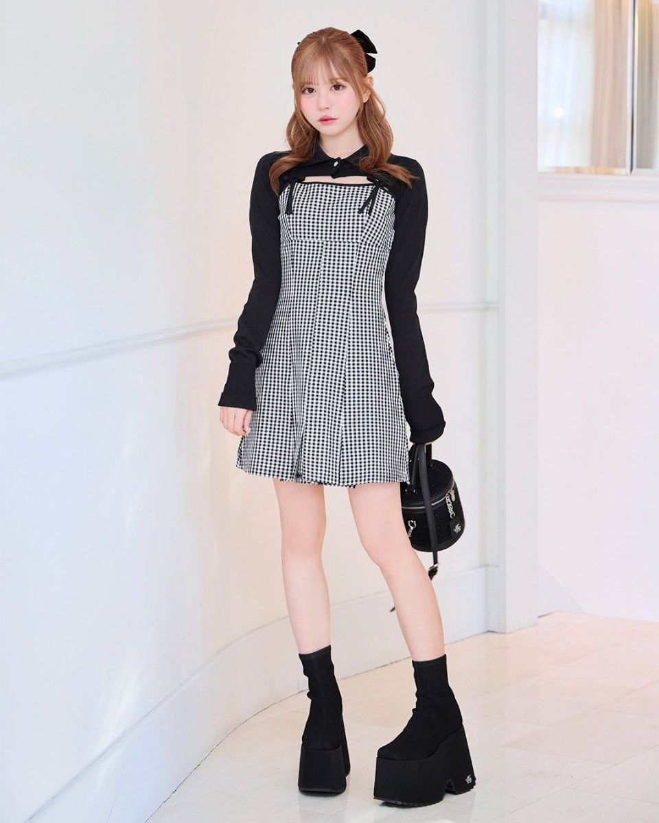 ミシェルマカロン ギンガムチェックワンピースセット XS ミシェルマカロン ギンガムチェックワンピースセット XSサイズ