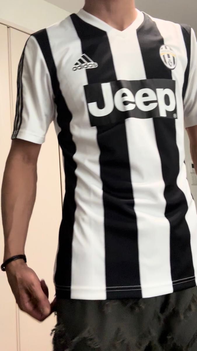 新品 ユベントスJuventus adidas シャツ 白/黒 ストライプ M ユニフォーム ホーム サッカー M