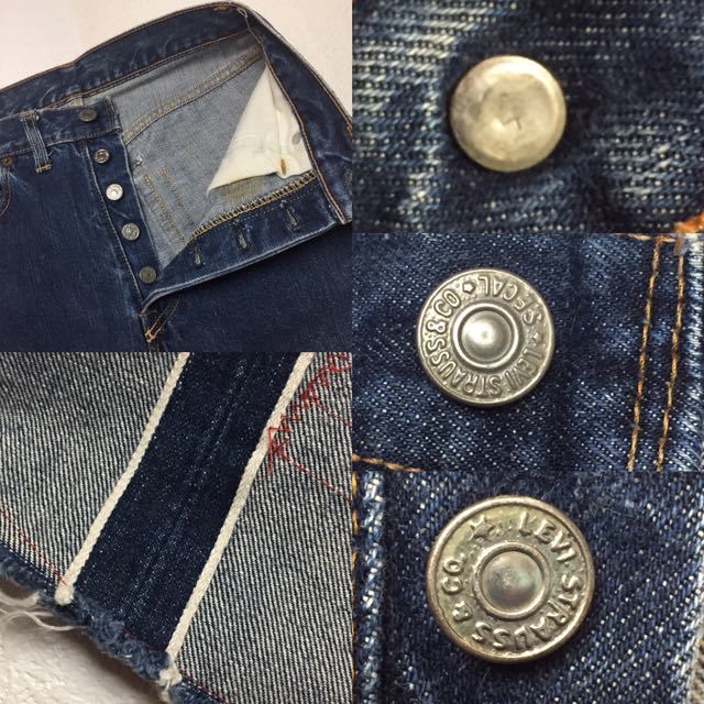 ◆ VINTAGE ◆ LEVI’S リーバイス501 Sタイプ ヴィンテージ オリジナル ビッグE ボタン裏4 足長R 赤耳 リメイク デニム スカート_画像10