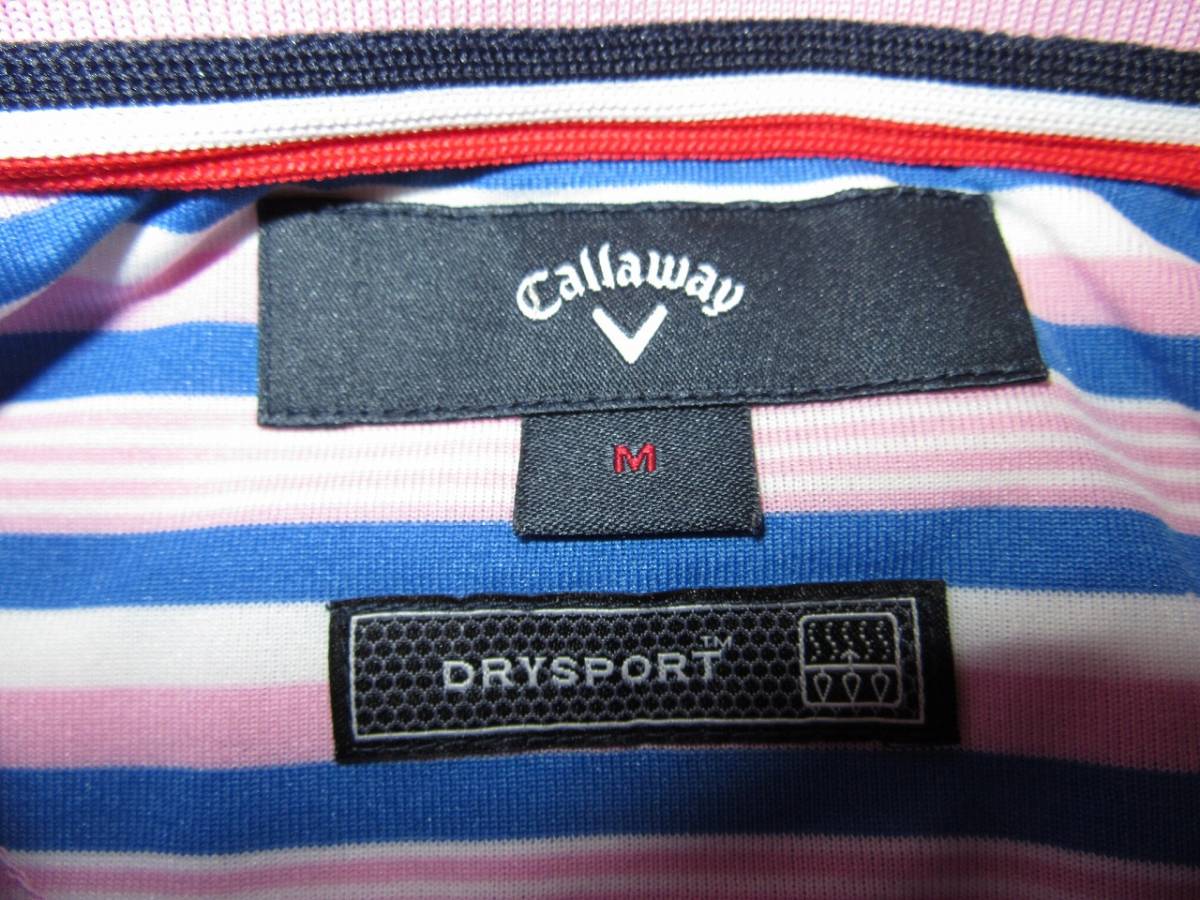 * Callaway /Callaway* прекрасный товар M окантовка dry рубашка-поло розовый / голубой 