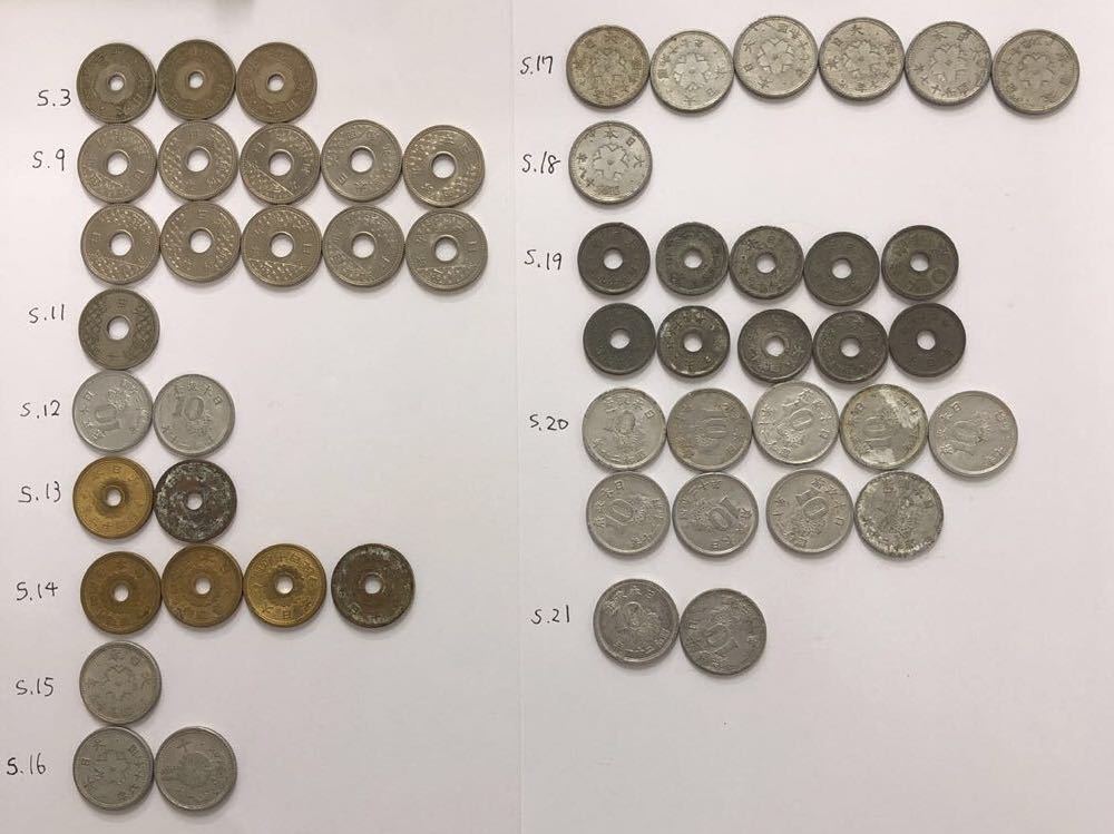 * Japan old coin Showa era coin . summarize 10 sen Showa era 3 year ~21 year 