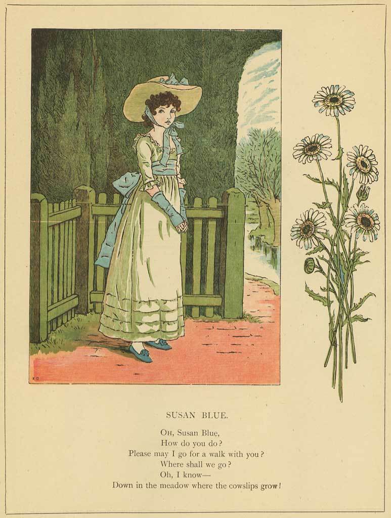 【特価】　≪　　ケイト グリーナウェイ　　≫　　オリジナル木版画　　　 MARIGOLD　GARDEN　ⅩⅠ　　1880年　　KATE GREENAWAY_画像2