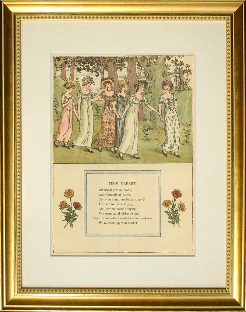 【特価】　≪　　ケイト グリーナウェイ　　≫　　オリジナル木版画　　　 MARIGOLD　GARDEN　Ⅴ　　1880年　　KATE GREENAWAY