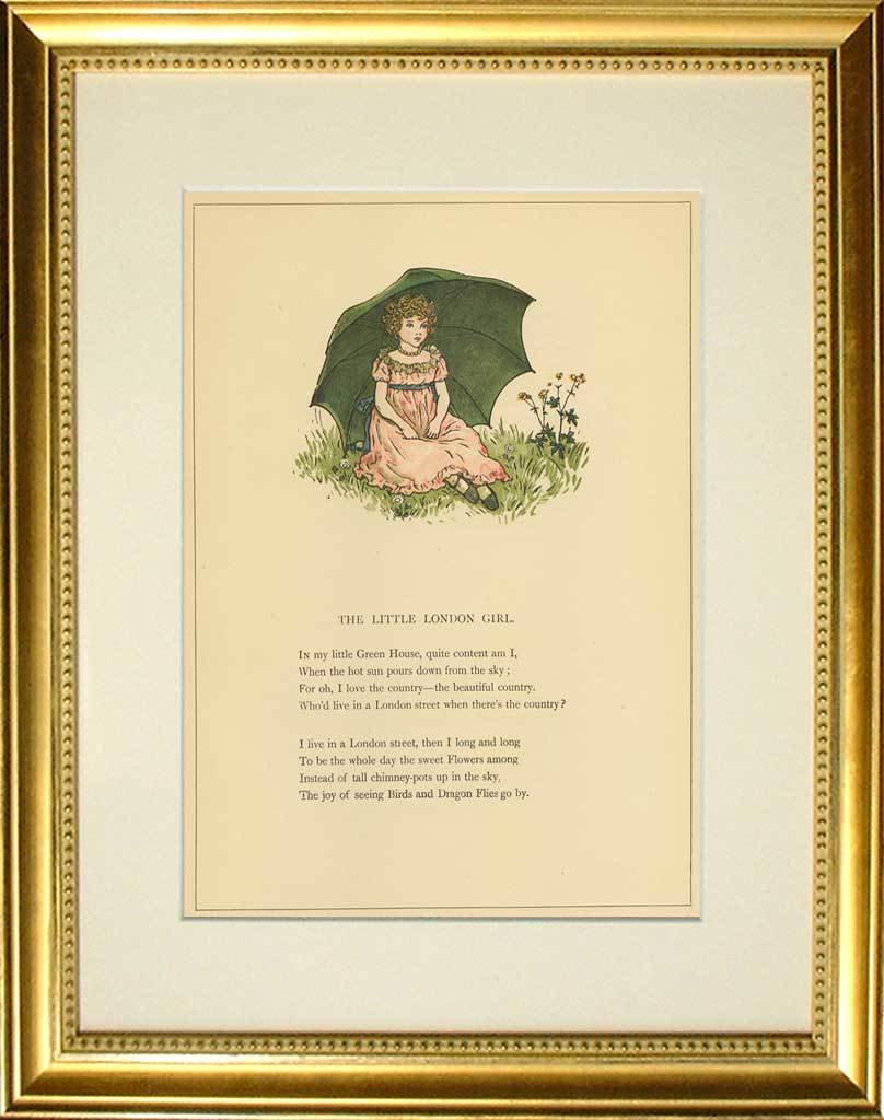 【特価】　≪　　ケイト グリーナウェイ　　≫　　オリジナル木版画　　　 MARIGOLD　GARDEN　Ⅸ　　1880年　　KATE GREENAWAY