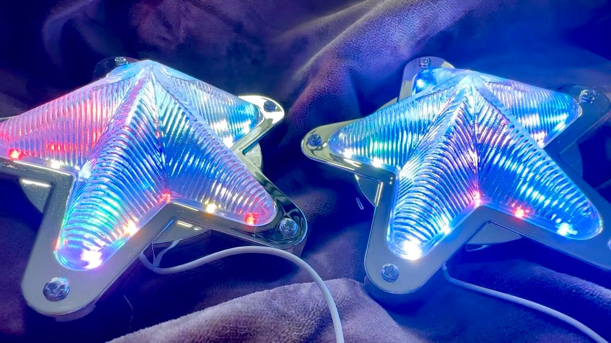 星型 LEDマーカーランプ 12V/24V 早め/ゆっくり自動変化 オーダーメイド 蛍ランプ 旧車 単車 トラック