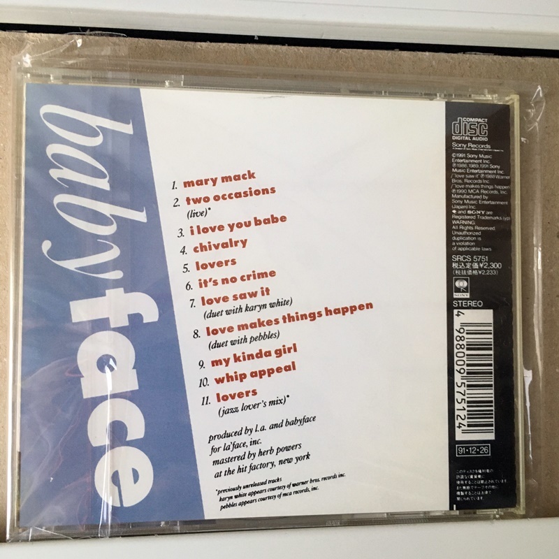 Babyface「A Closer Look」＊Babyface初期の作品で彩られた、Remixを多く収録する裏ベスト的な3rdアルバム　＊国内盤_画像2