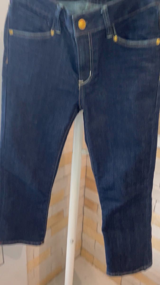 デニムハーフパンツ ショートパンツ クロップドパンツ 半パン ハーフパンツ デニムショートパンツ ジーンズ ストレッチデニム 美品