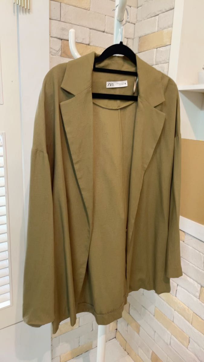 春夏ジャケット ノーカラージャケット オーバーサイズジャケット ジャケット未使用 ジャケットZARA ジャケットザラ薄手ジャケット