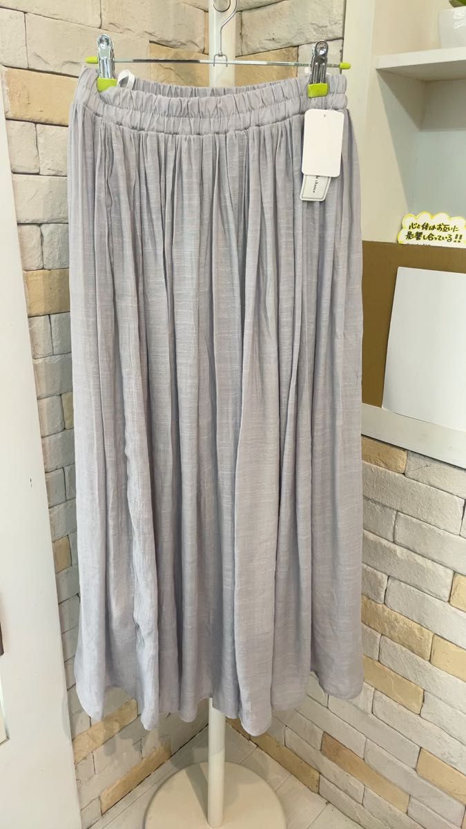 ウエストゴムスカート 春夏ロングスカート ギャザースカート ワッシャー シフォンスカート プリーツスカート 春夏スカート 未使用