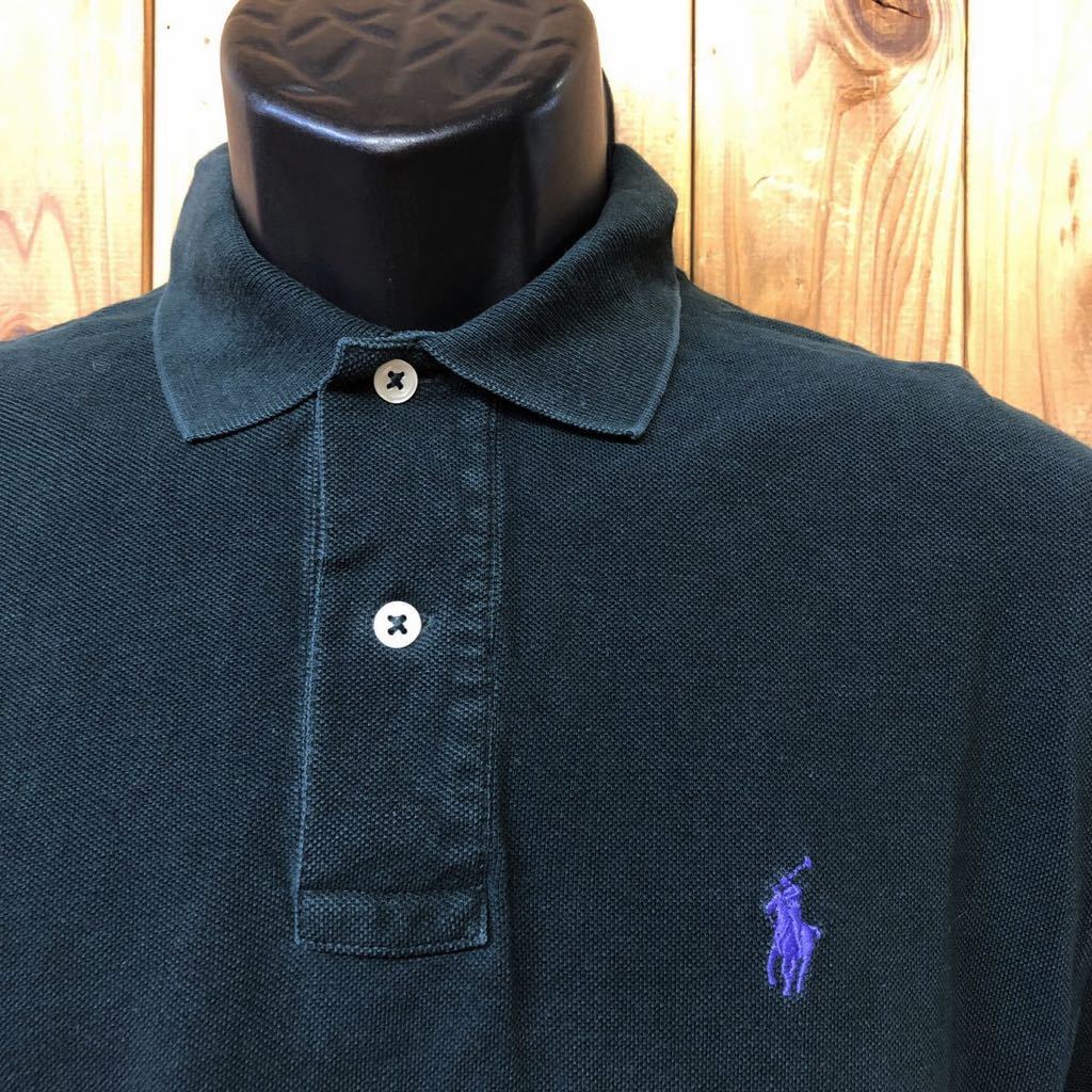 90s 【Polo by Ralph Lauren】ポロラルフローレン / メンズ size S ポロシャツ 半袖シャツ 鹿の子シャツ トップス ロゴ刺繍 USA古着_画像3