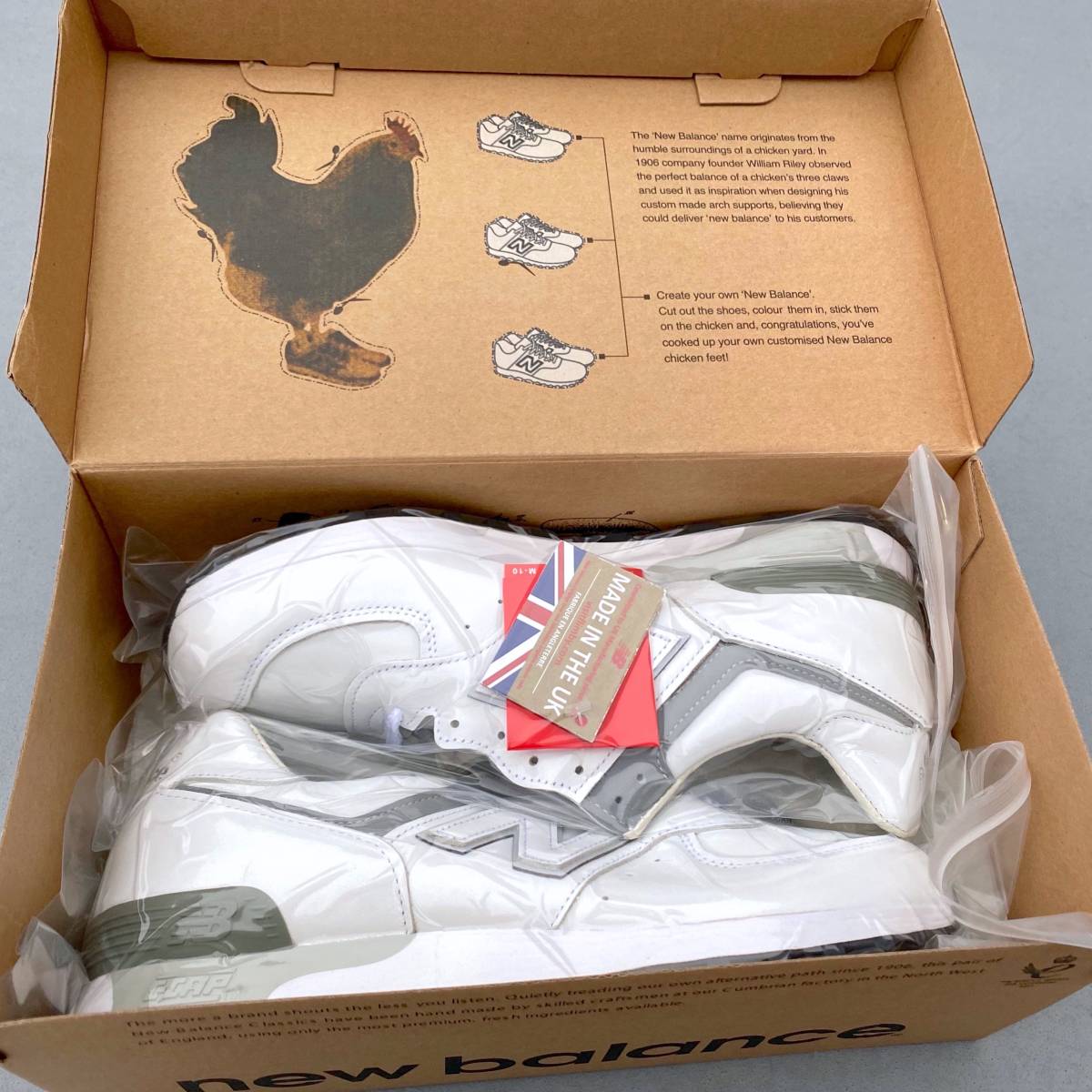 UK製【LIMITED EDITION】NEW BALANCE LM576UKW WHITE US8.5D 26.5cm オールレザー 限定 新品 イギリス製 英国製 ホワイト×グレー M576UK W_画像9