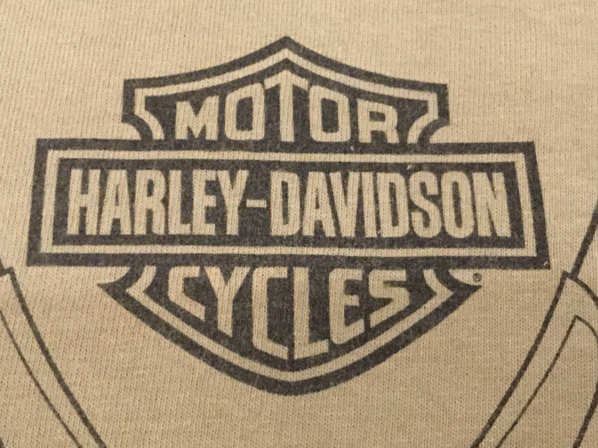 値下げ 当時物 2004年 Tシャツ ハーレー ダビッドソン MOTOR CYCLES モーター サイクル HARLEY DAVIDSON MDA サイズ L USA企画 薄茶_画像3